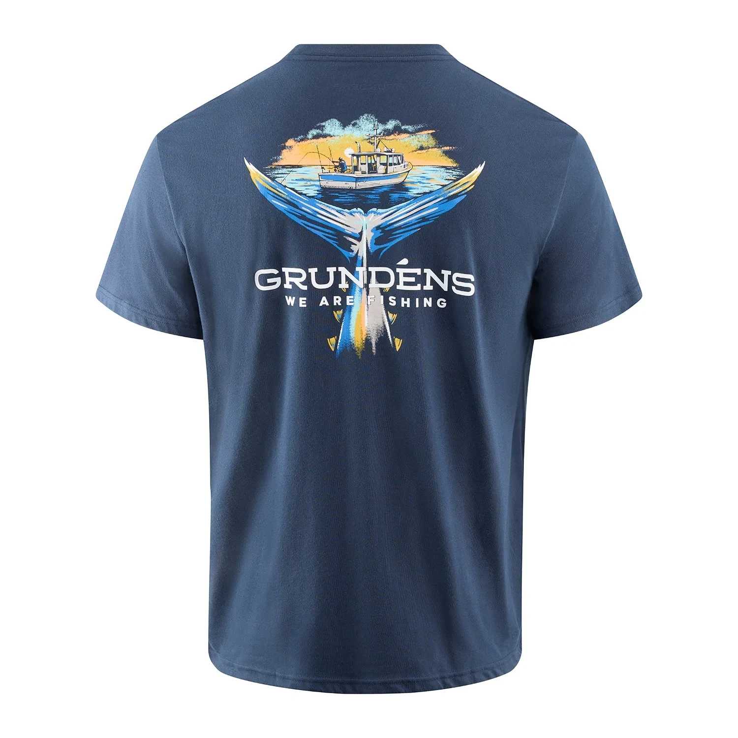 Grundens Tuna Tailscape Kortärmad T-Shirt Mörk marin L