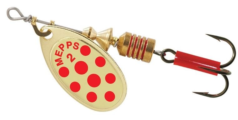 Mepps Aglia med prickar 2 Koppar Röd