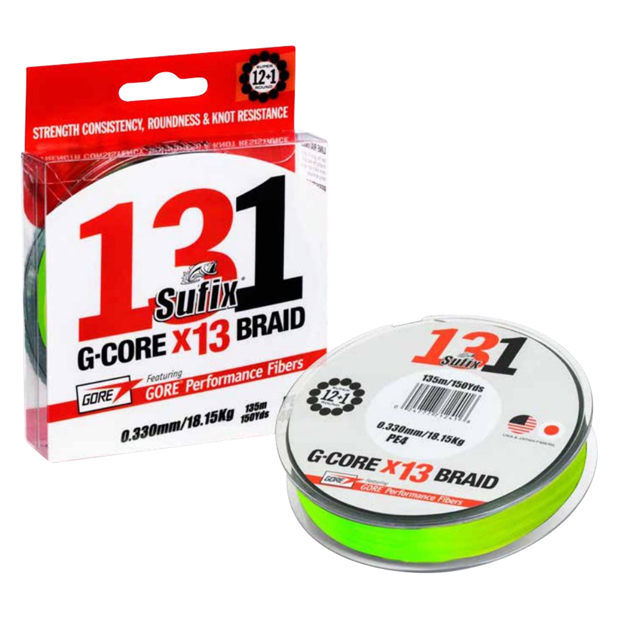 SUFIX 131 G-Core x13 Neon Chartreuse 150m 0,330mm 18,2kg -