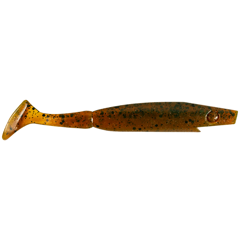 Piglet Shad 8,5 cm Motor Oil Pepper 8-pack - Abborrejigg