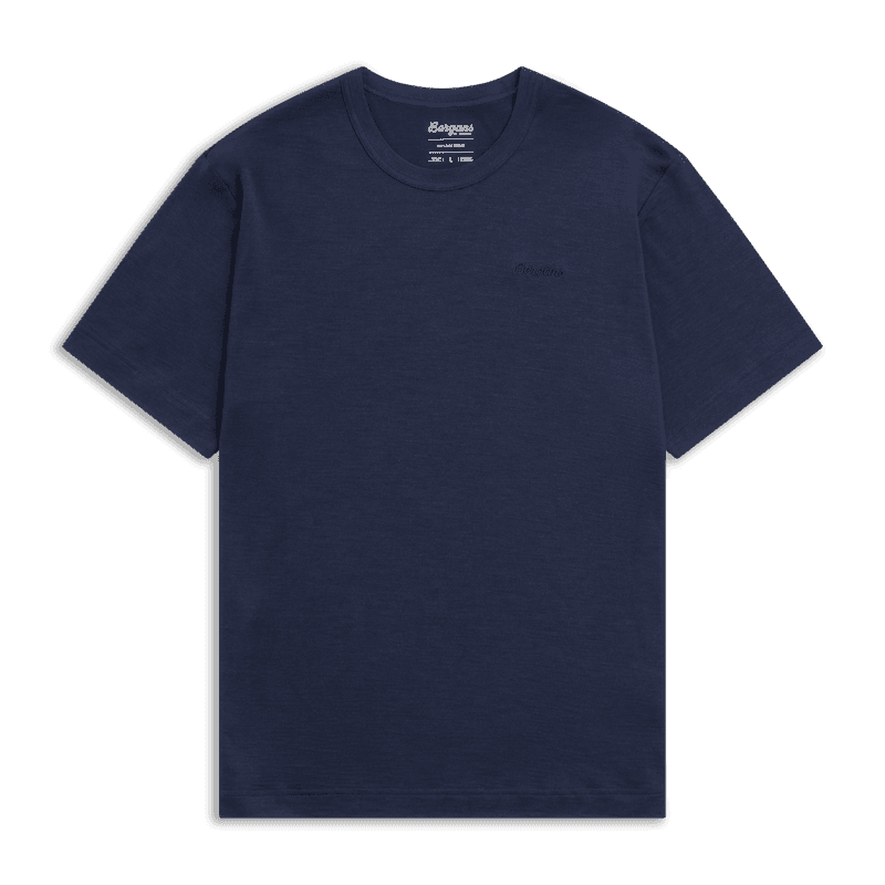Bergans Logo Merino T-shirt Herr Navy Blue XXL