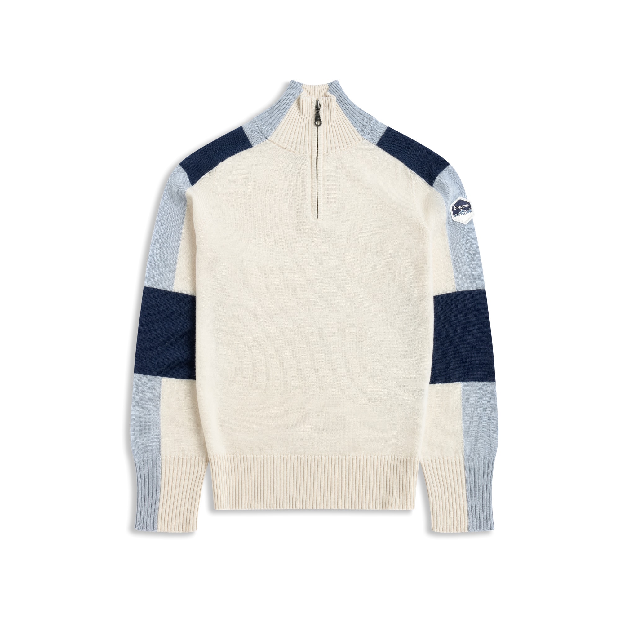 Bergans Lyderhorn Half-Zip Ulltröja Dam Creme/Navy Blue