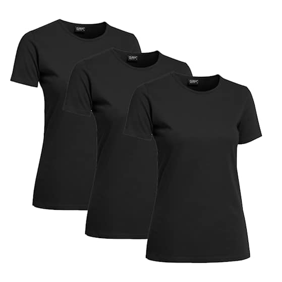 Clique T-shirt Dam 3-pack svart