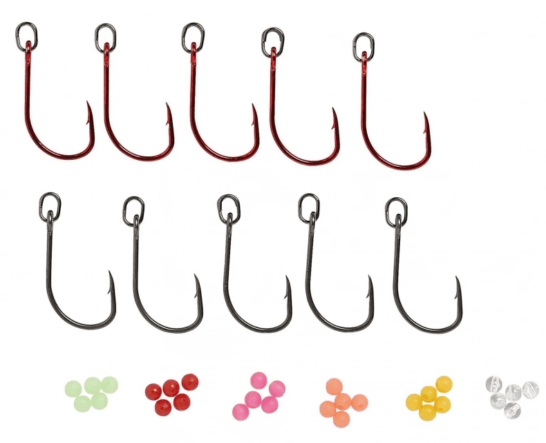 SG S1 Single Hook Red & Dark Grey Kit #3/0 10-pack