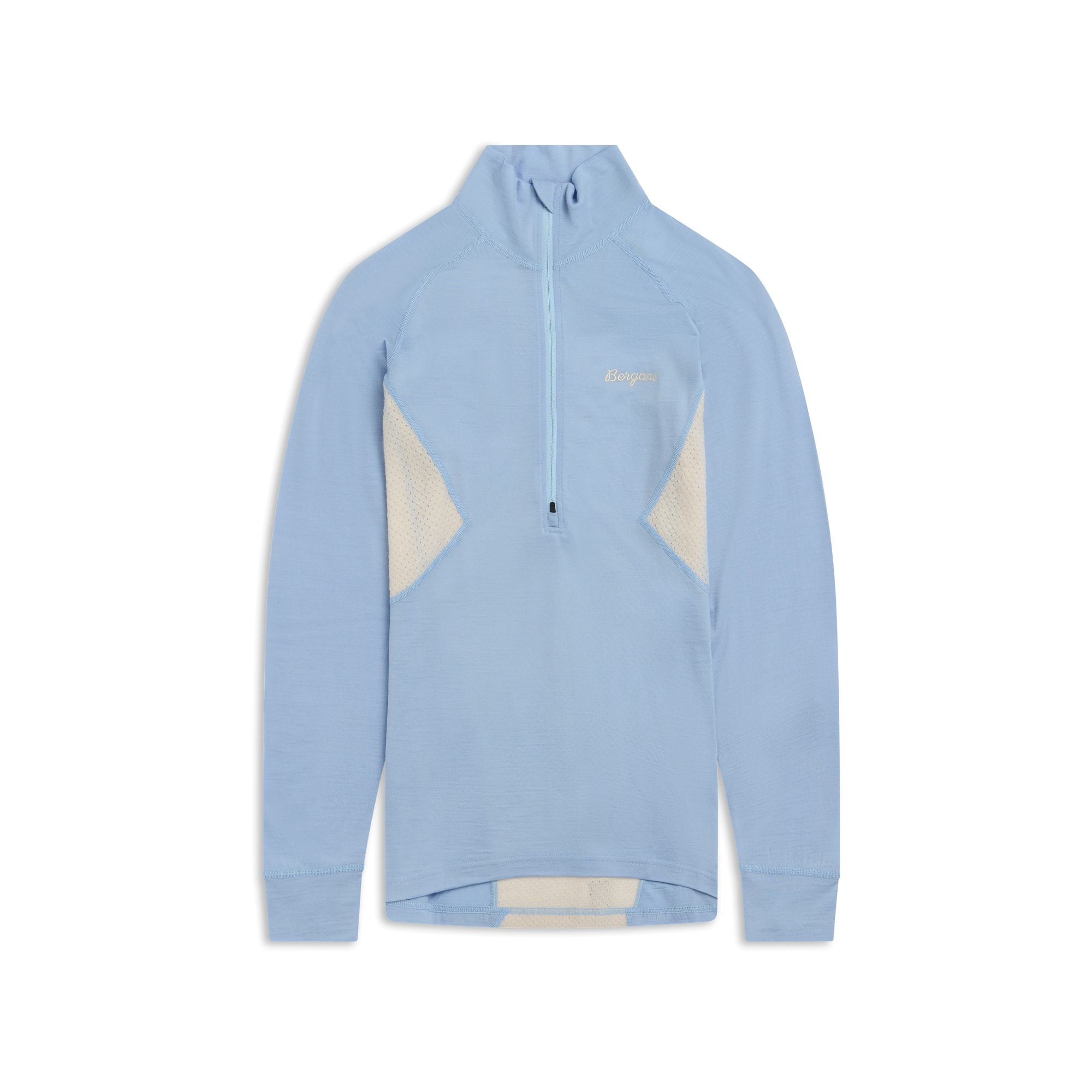 Bergans Inner:Pure Merino Half-Zip Underställströja Dam Light Dusty Blue/Creme