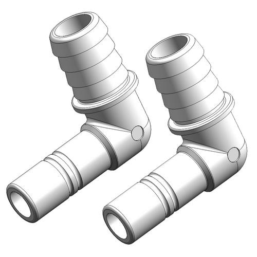Whale Slangadapter L 19mm-15 2-pack