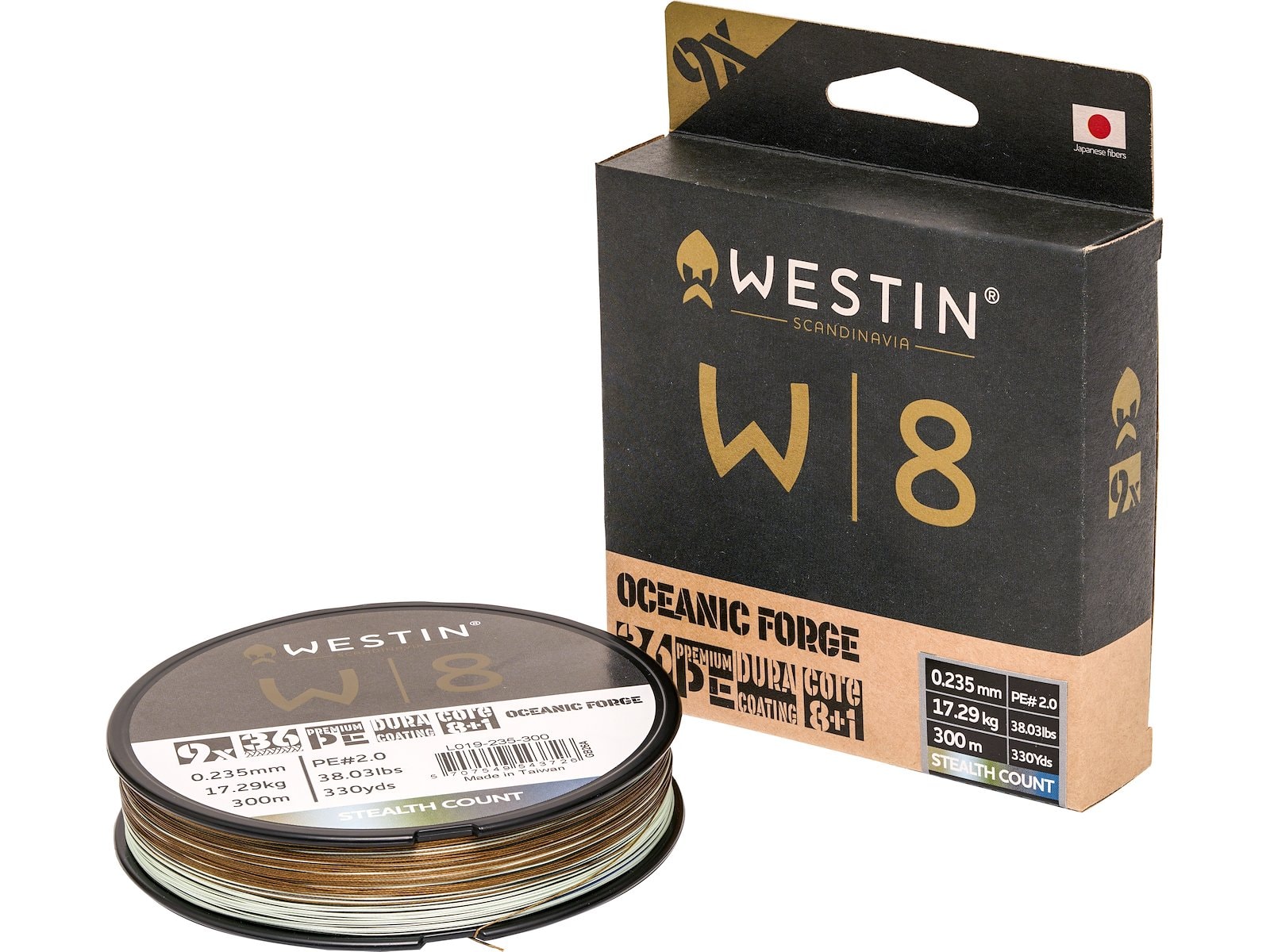 Westin W8 9-Braid Oceanic Forge 300M/330Yds 0.330mm 32.02Kg/70.44Lbs Pe4.0 Stealth Count