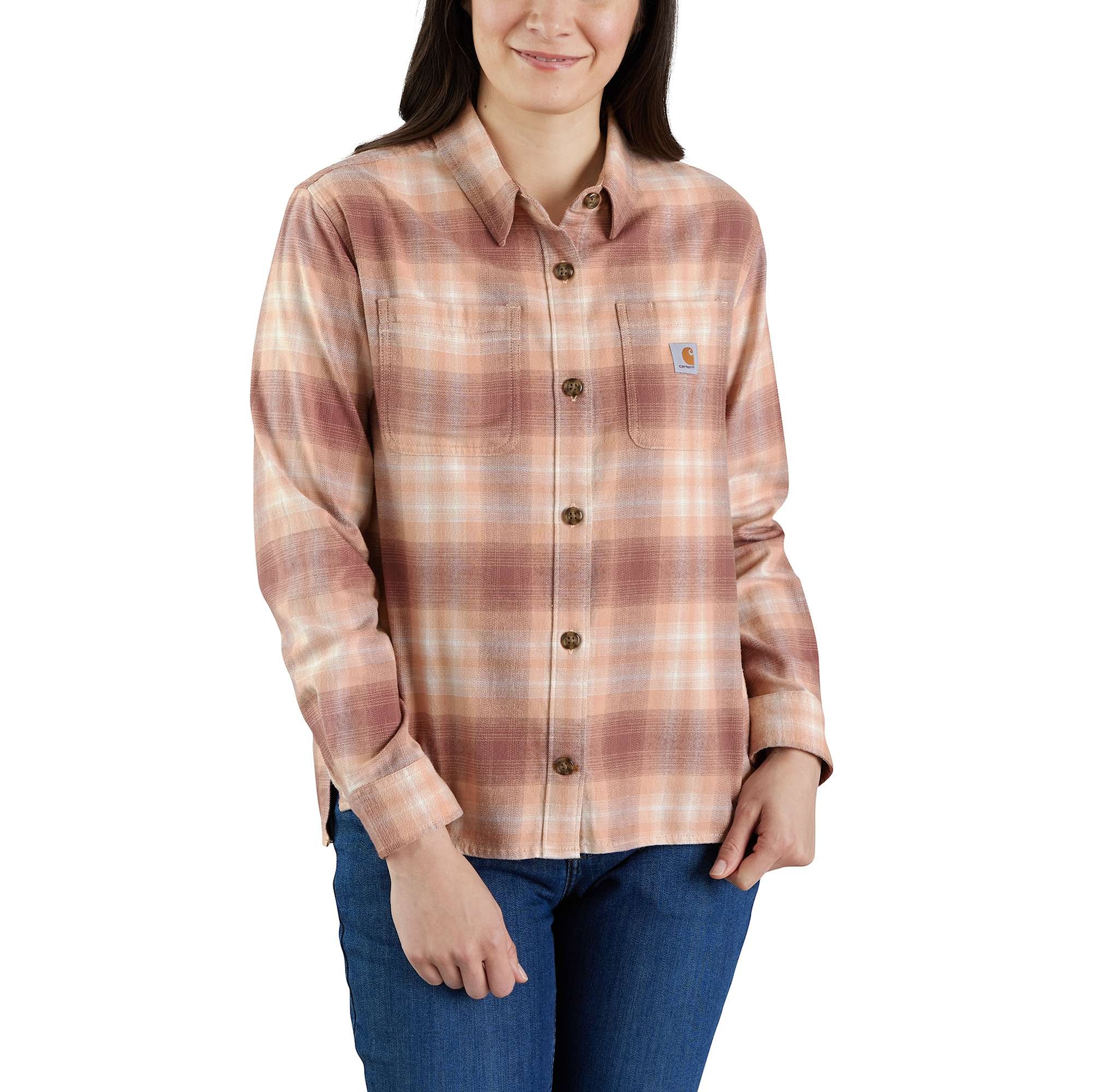 Carhartt Plaid flanellskjorta Dam Stucco XL