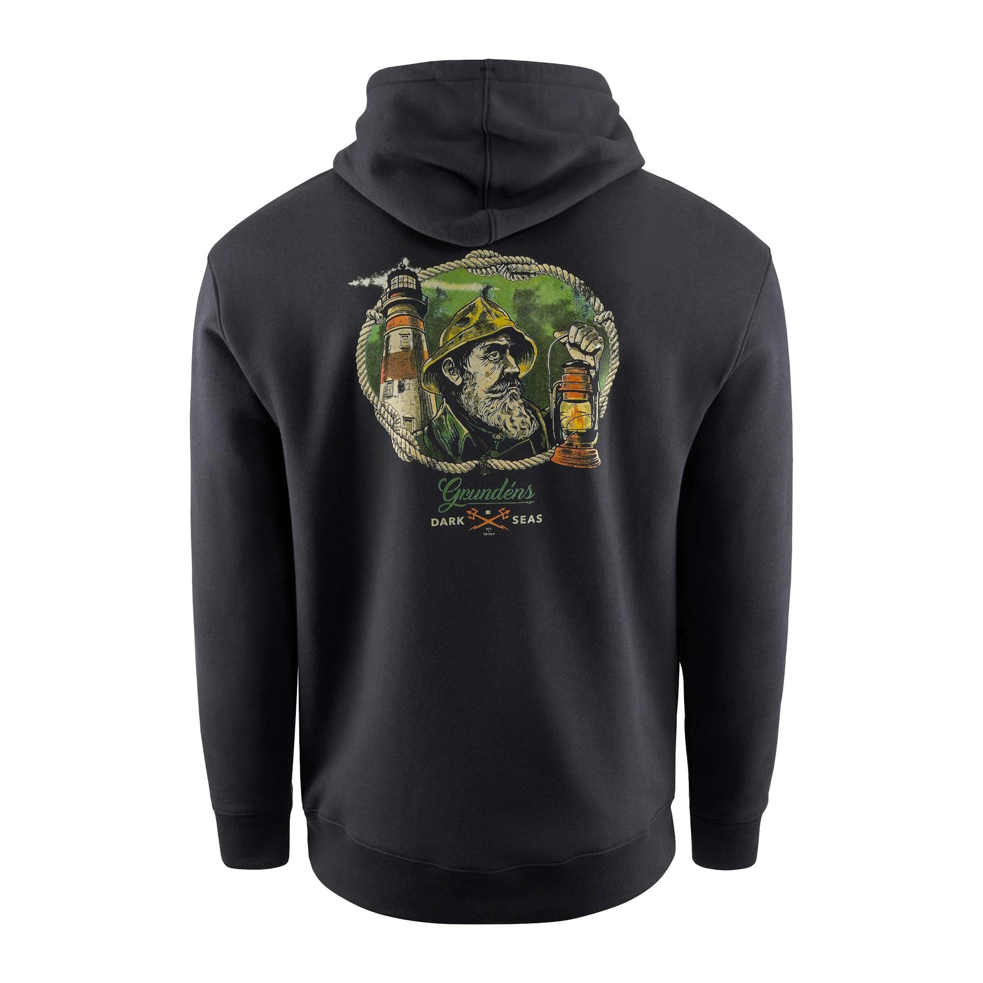 Grundens Dark Seas X Grundens Watchman Hoodie Herr Svart XXL