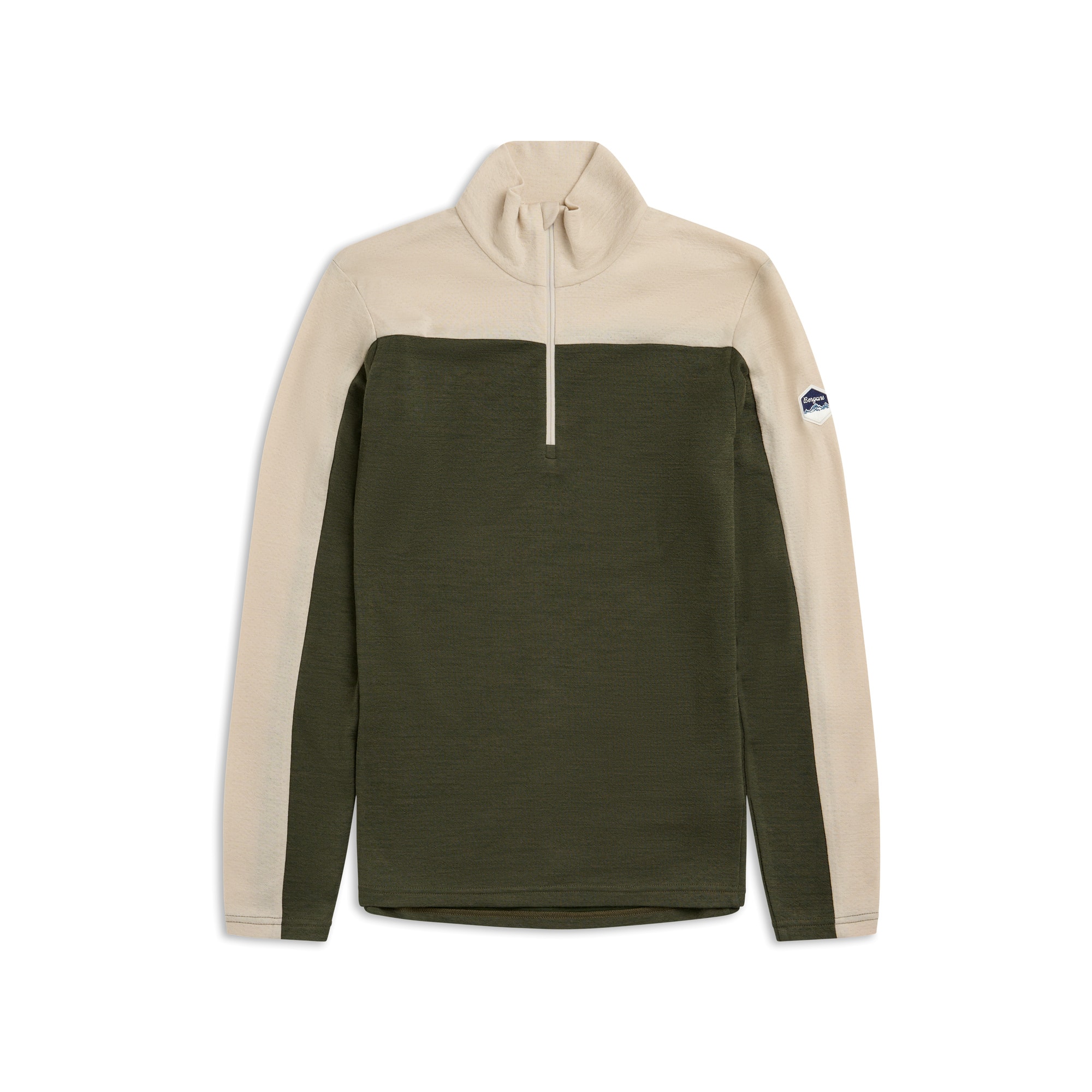 Bergans Inner:Dual Merino Half-Zip Underställströja Herr Pine Forest/Bone White