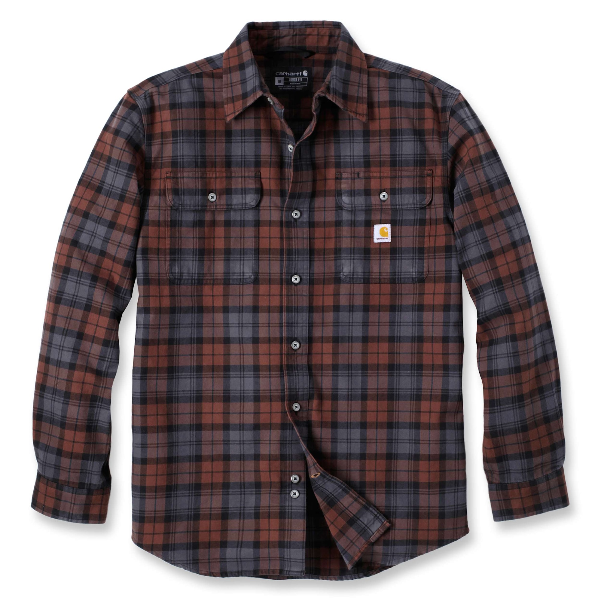Carhartt plaid Flannelskjorta, Herr, Mocha, XXL