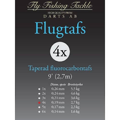 Darts Flugtafs Fluorocarbon 9' 5X Taperad