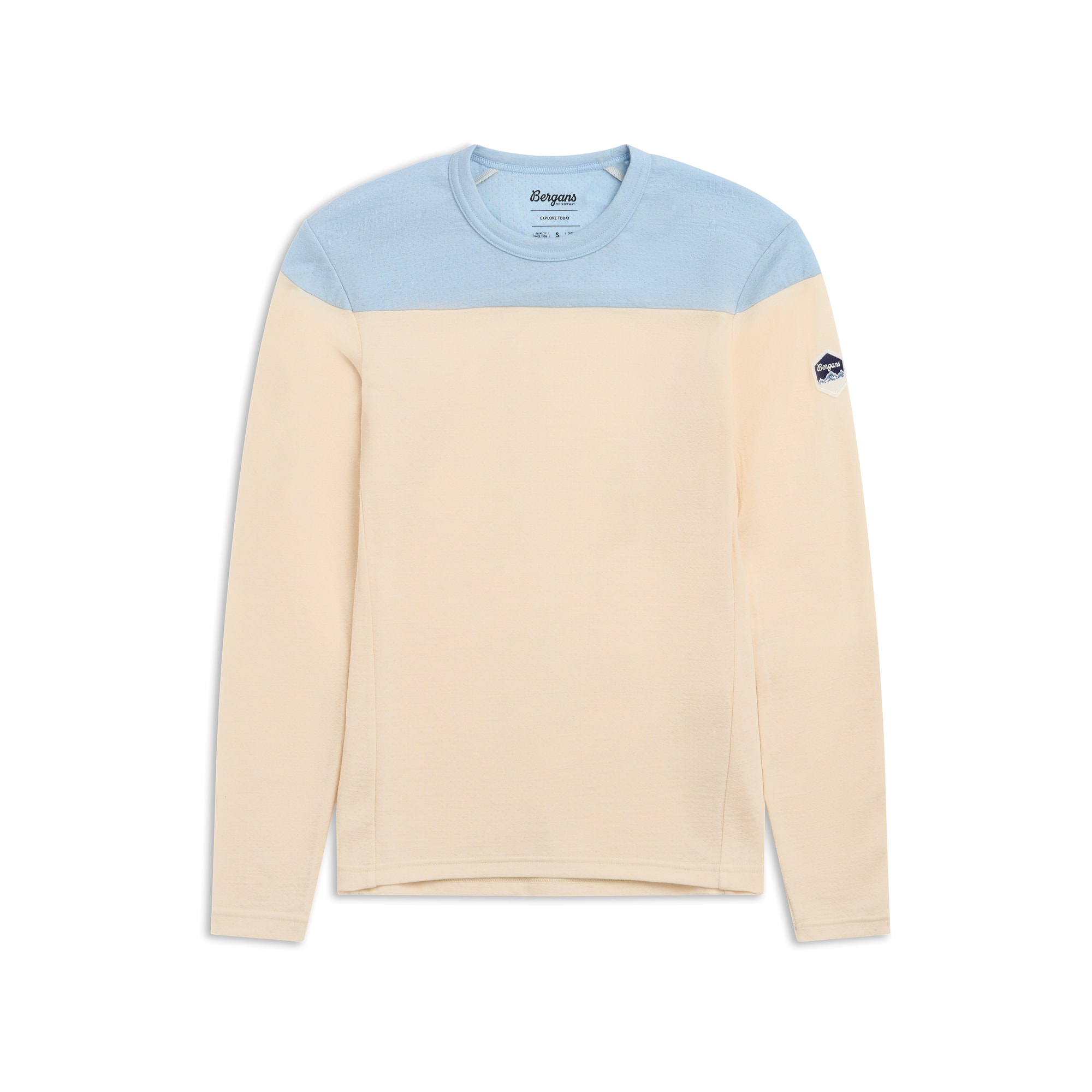 Bergans Inner:Dual Merino L/S Underställströja Dam Creme/Light Dusty Blue