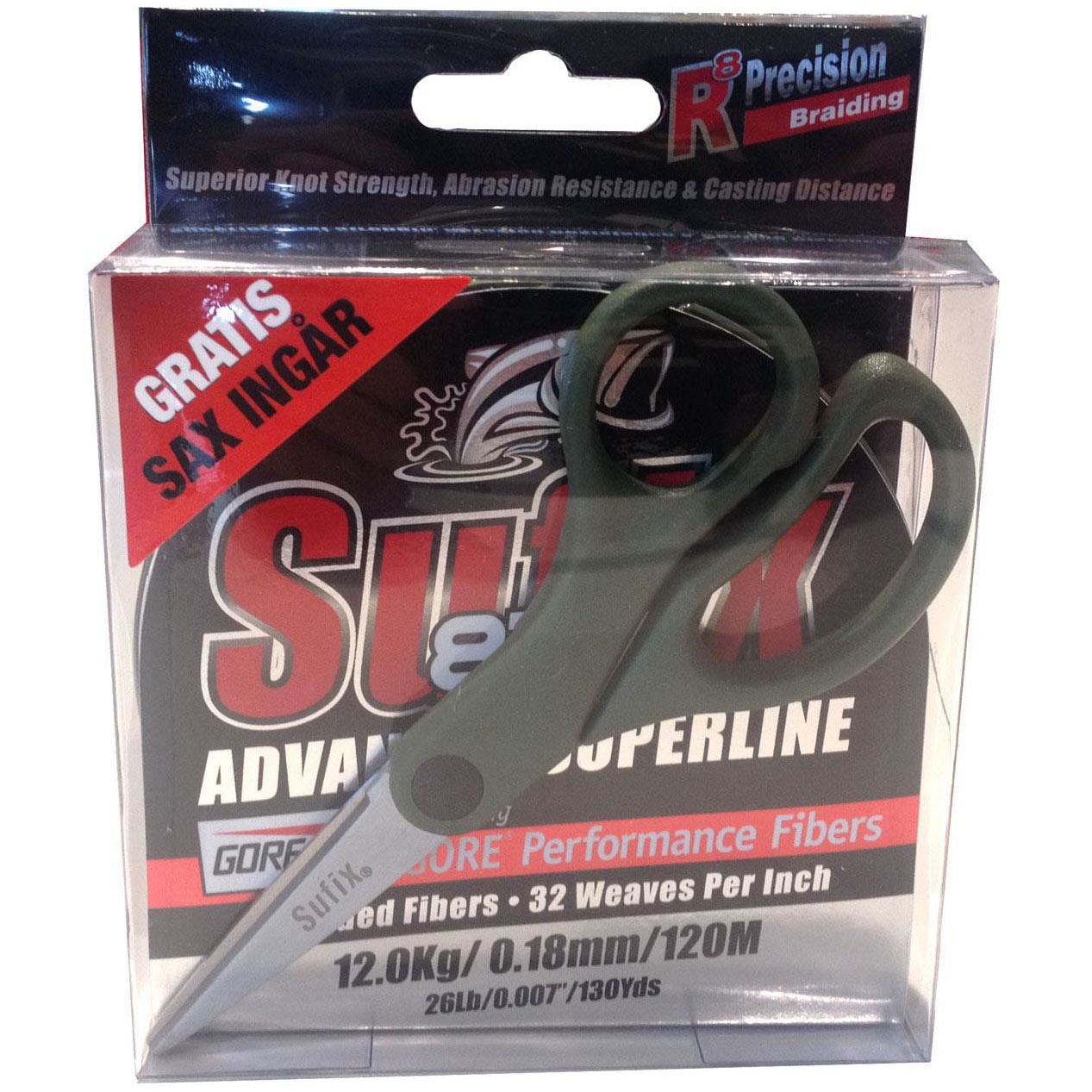 Sufix 832 Braid 0,33 mm + sax 120 m Lime