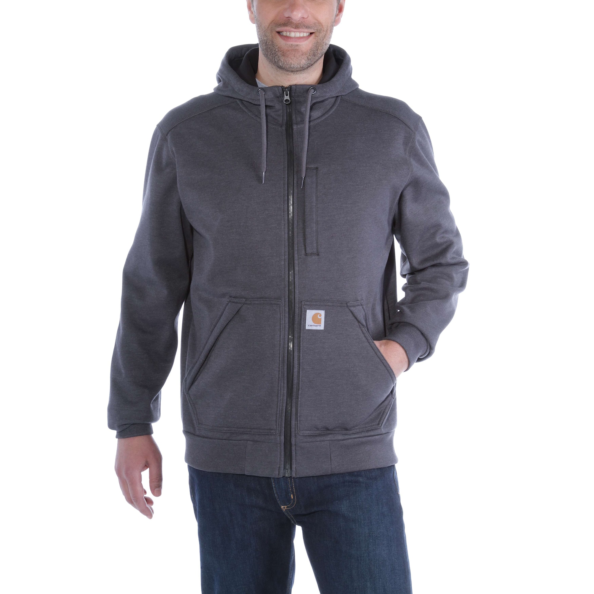 Carhartt Wind Fighter Hoodie med dragkedja Herr Carbon Heather XXL