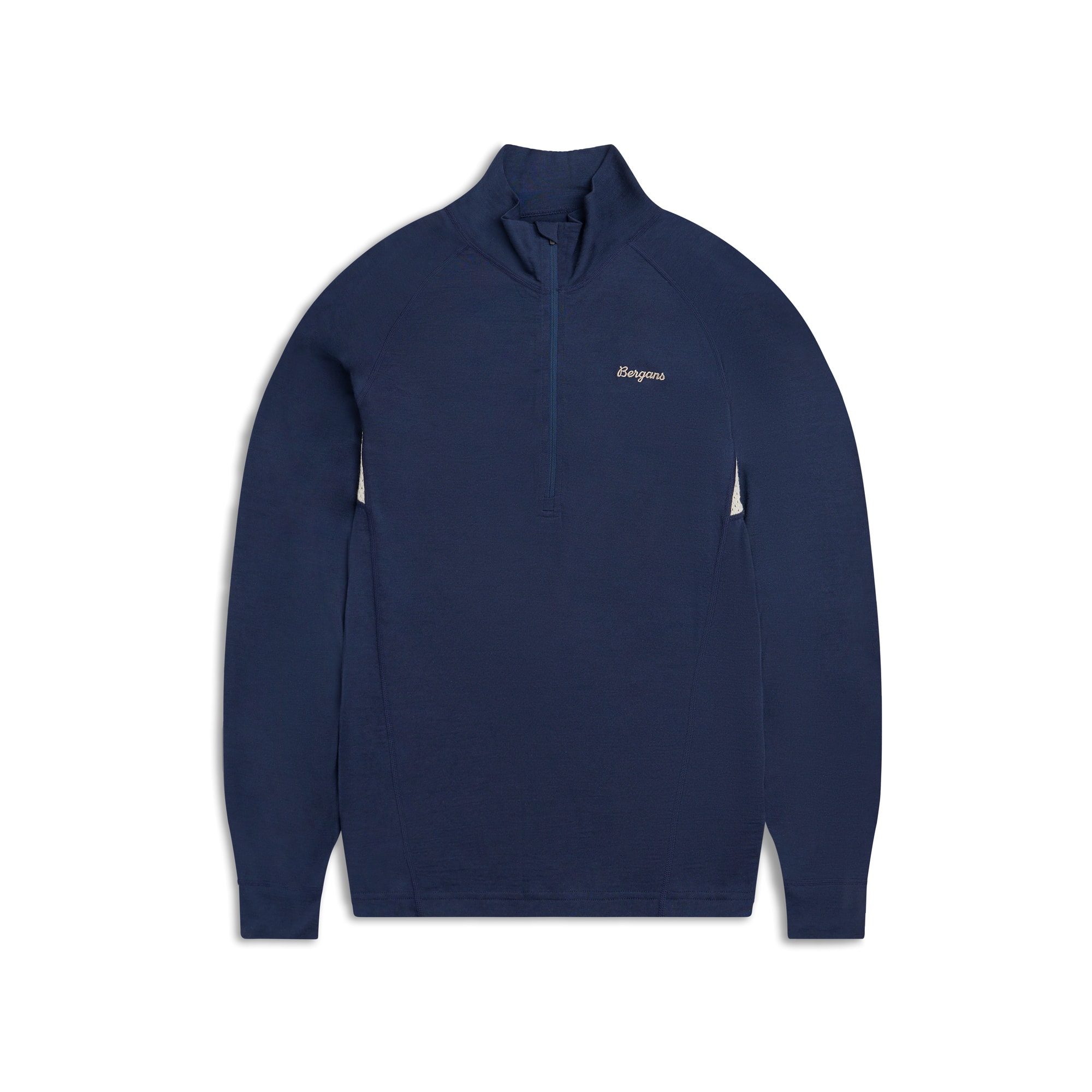 Bergans Inner:Pure Merino Half-Zip Underställströja Herr Navy Blue/Bone White