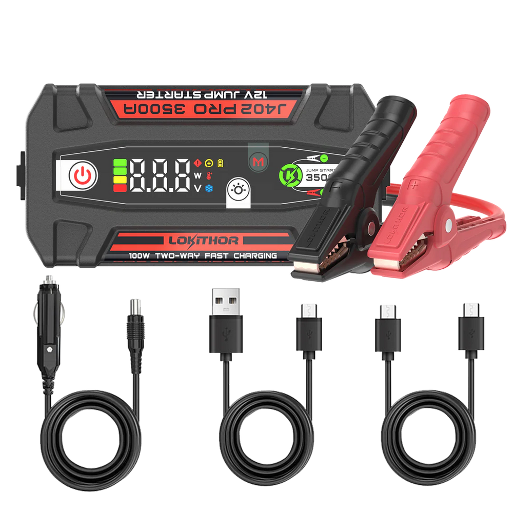 Lokithor J402 PRO Starthjälp med powerbank och LED-lampa