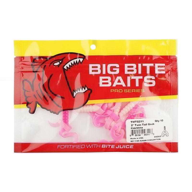 Big Bite Baits Twin Tail Grub 2.0 5 cm (10-pack) - 025 Chart Silver