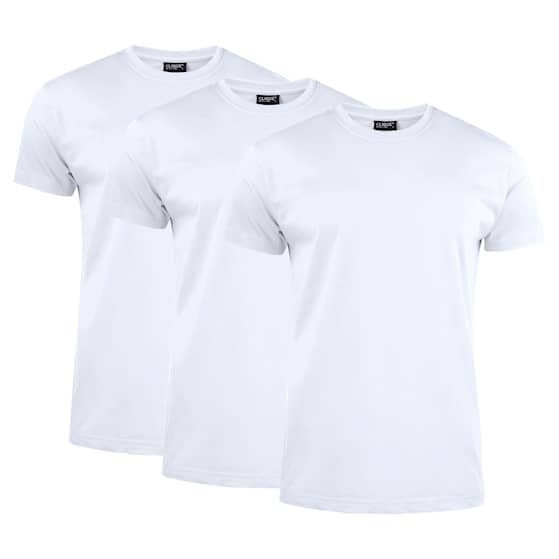 Clique T-shirt Herr 3-pack vit