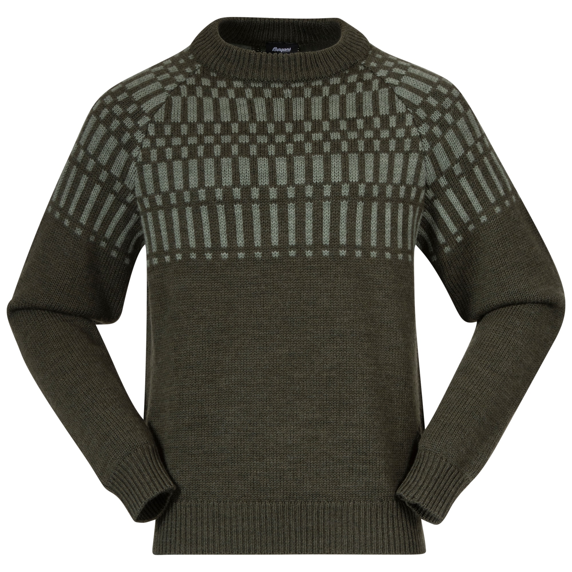 Bergans Nordmarka Merino Jumper Herr Dark Green Mud/Light Green Mud XXL