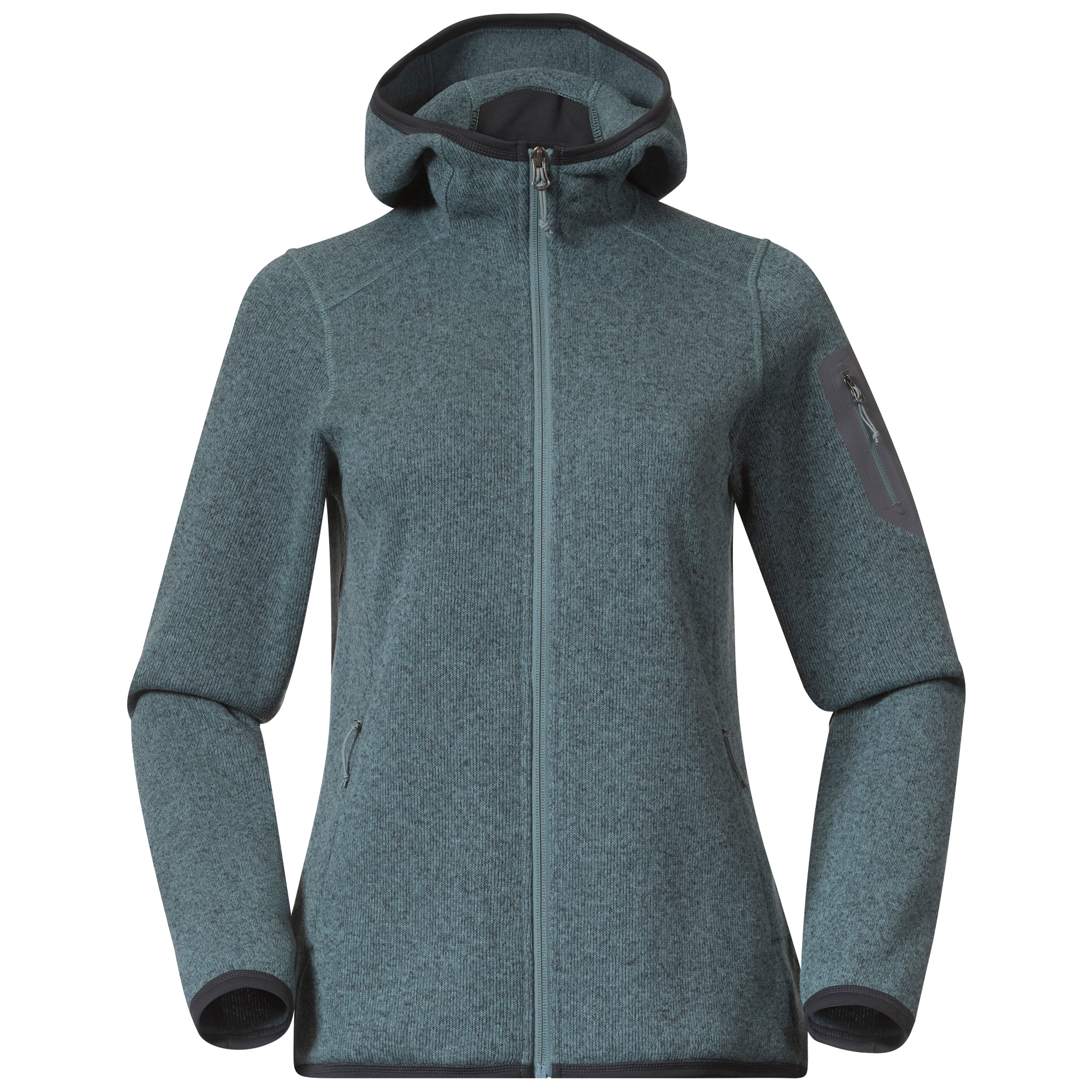 Bergans Kamphaug Knitted Hoodie Dam Grey Sage L