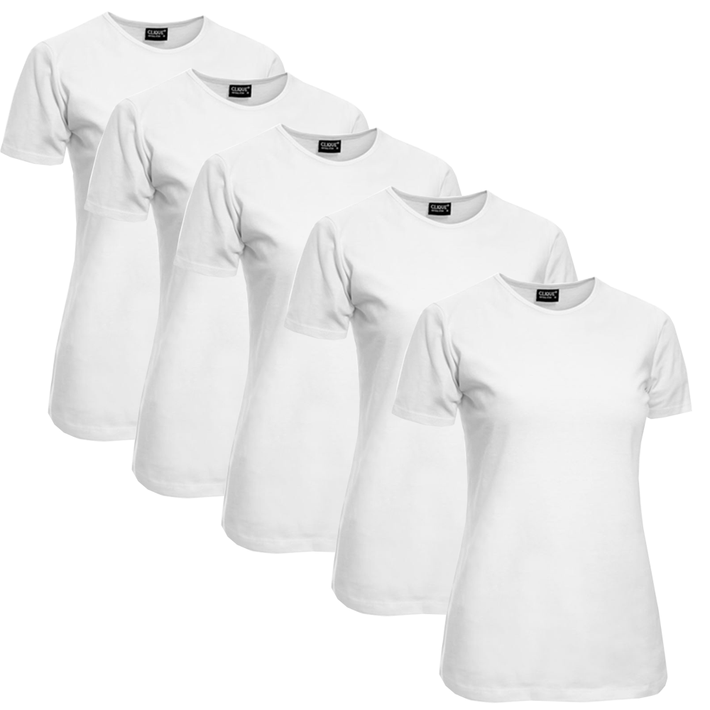 Clique T-shirt Dam 5-pack Vit