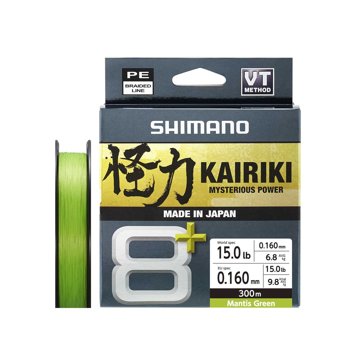 Shimano Line Kairiki 8+ 300m 0.16 mm 11,1kg Mantis Green -