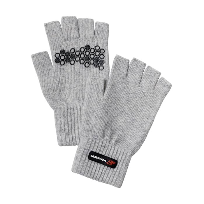 Scierra Wool Half Finger Glove Light Grey Melange