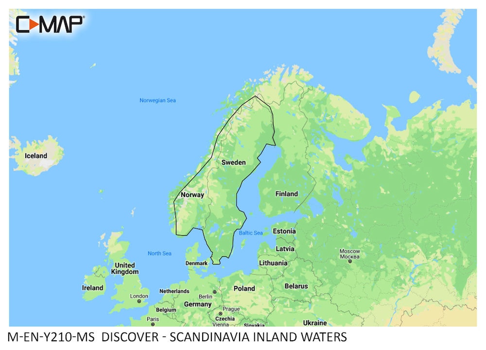 C-MAP® DISCOVER™ - Y210 Insjöar -
