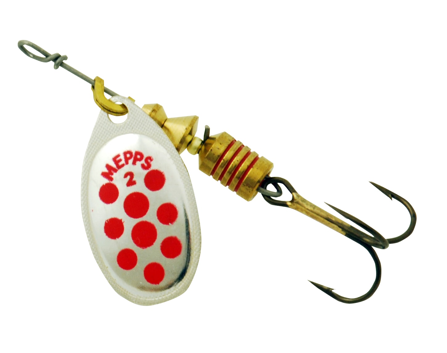 Mepps Aglia med prickar 3 Silver Röd -