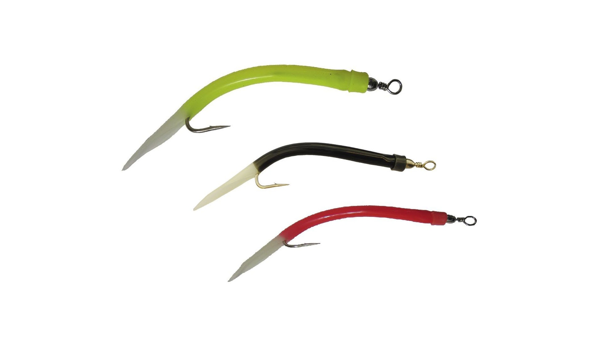 Wiggler Gummi Makk färdigriggad #10/0 Gul/Lys 3-pack