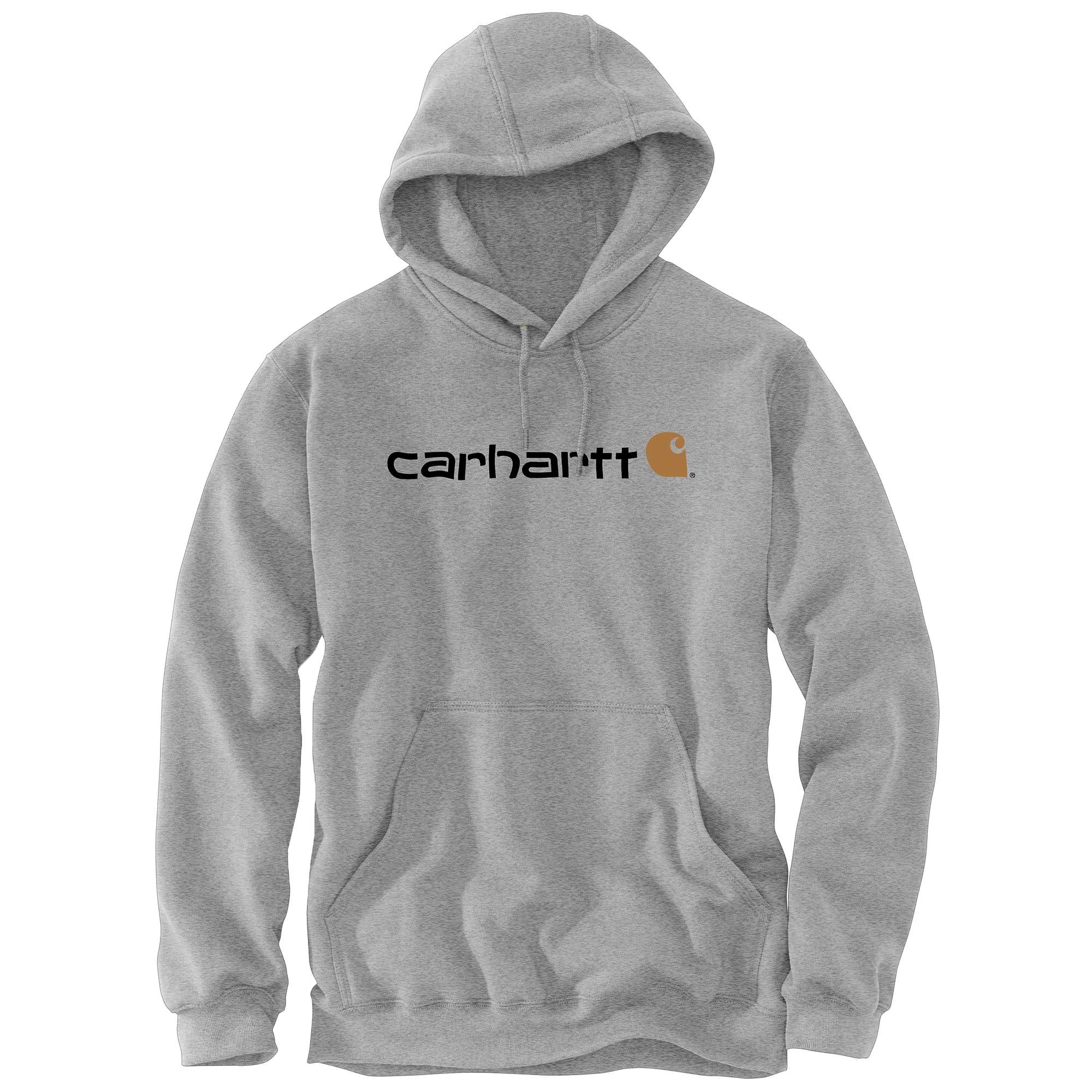Carhartt Signature Logo Hoodie Herr Heather Grey XS