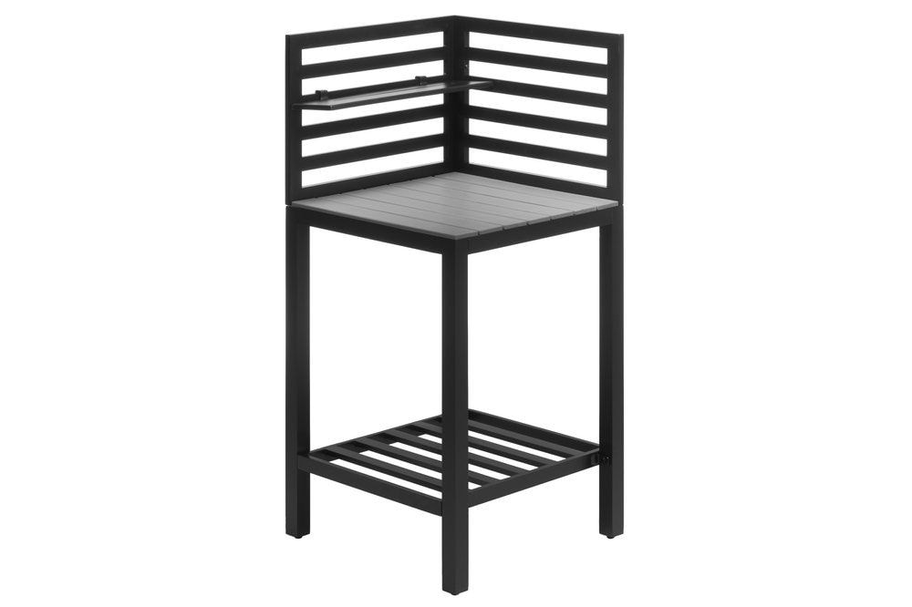 4Living køkkenbord hjørne i sort 60 x 60 x 127 cm