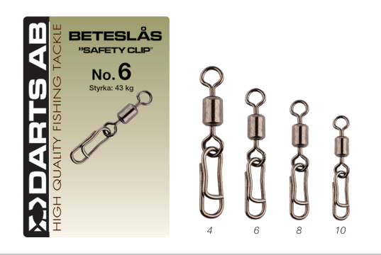 Darts Beteslås Safety Clip 8 6-pack