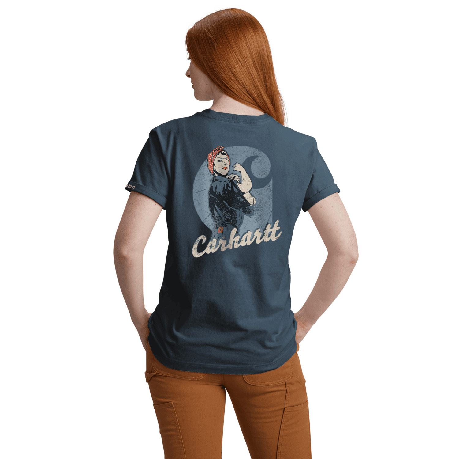 Carhartt Dearborn Loose Rosie T-Shirt Dam Iron Blue XL