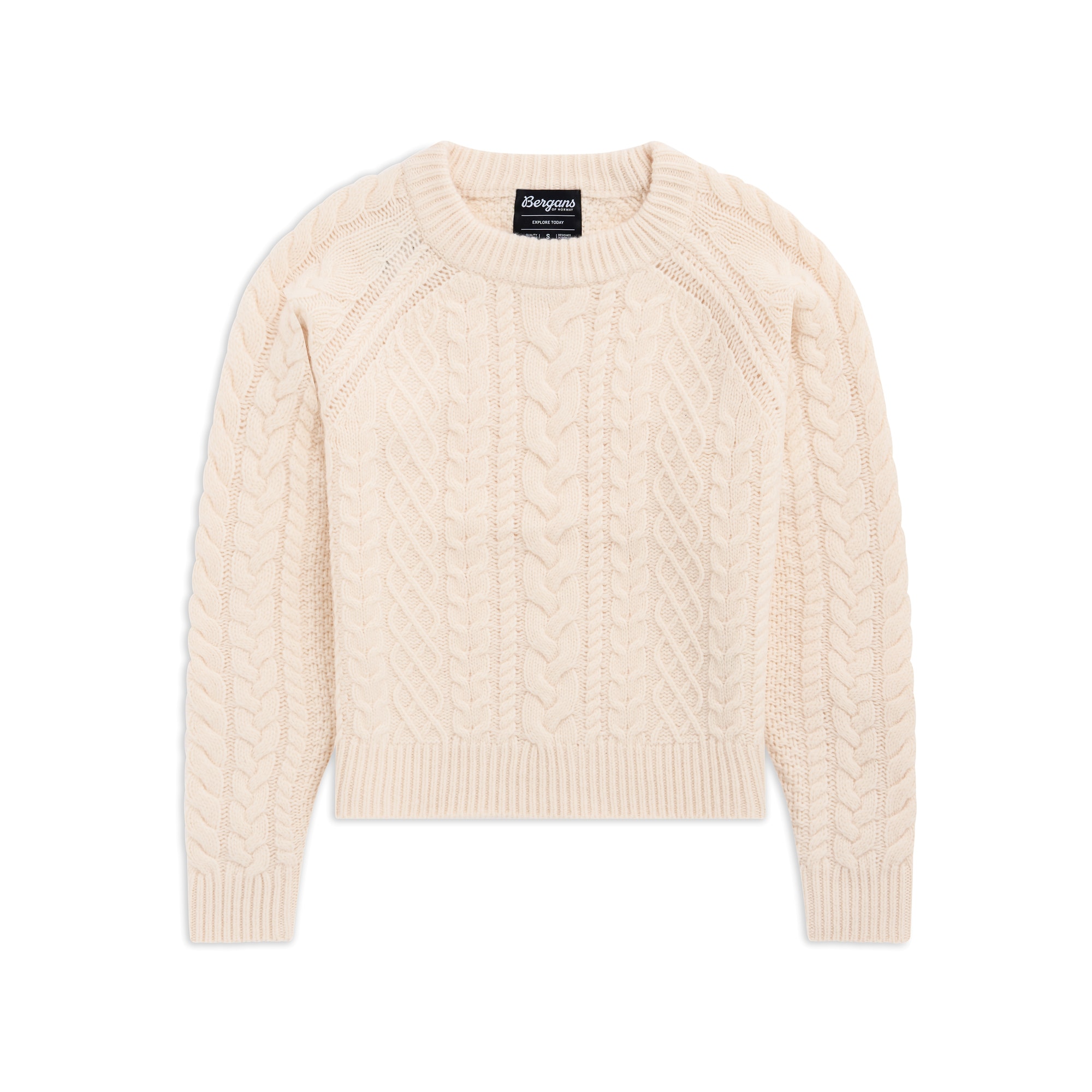 Bergans Lofoten Knitted Ulltröja Dam Creme