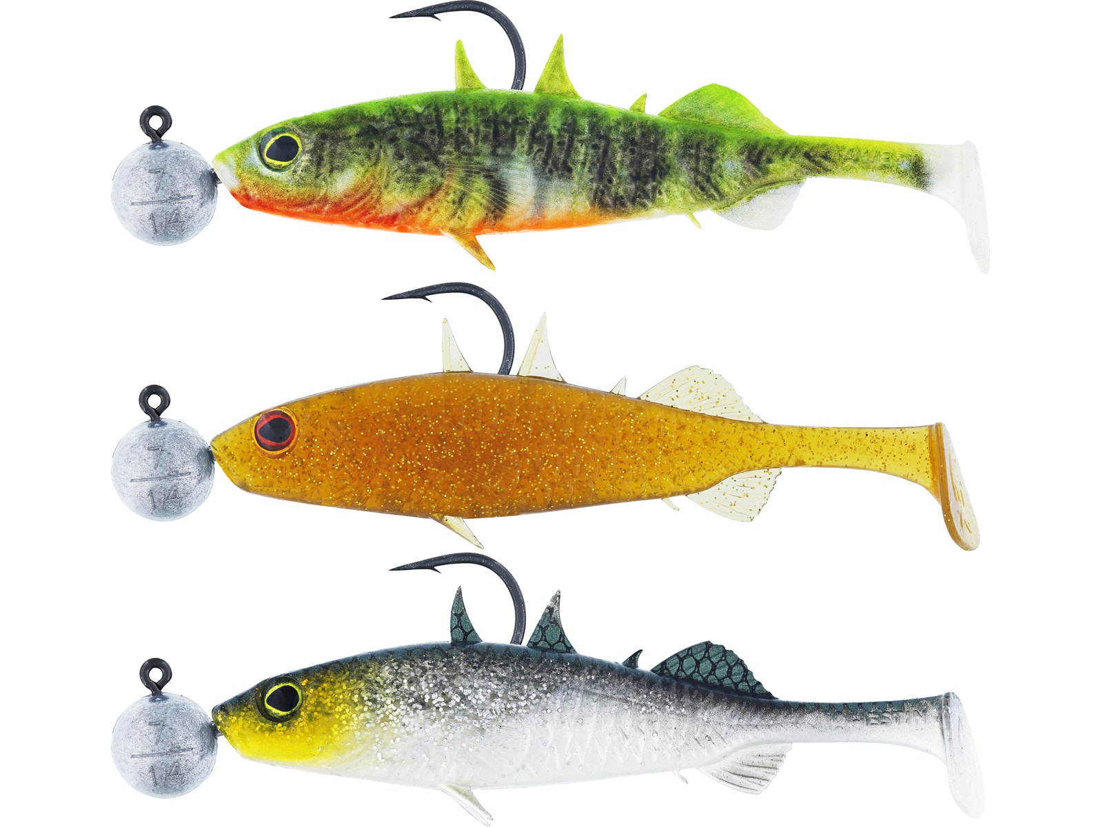 Westin Stanley The Stickleback ShadTail R 'N R 5,5cm 5g #2/0 Dark Water Mix 10 3-Pack