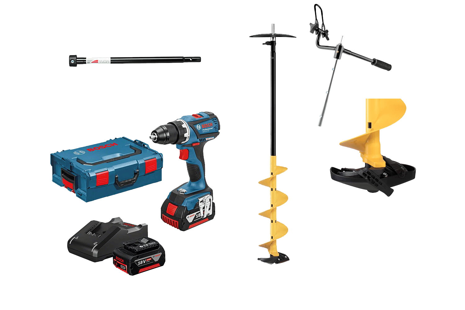 Bosch Mora Ice Bee Skruvdragarkit Isborr 150mm förlängare + skärskydd