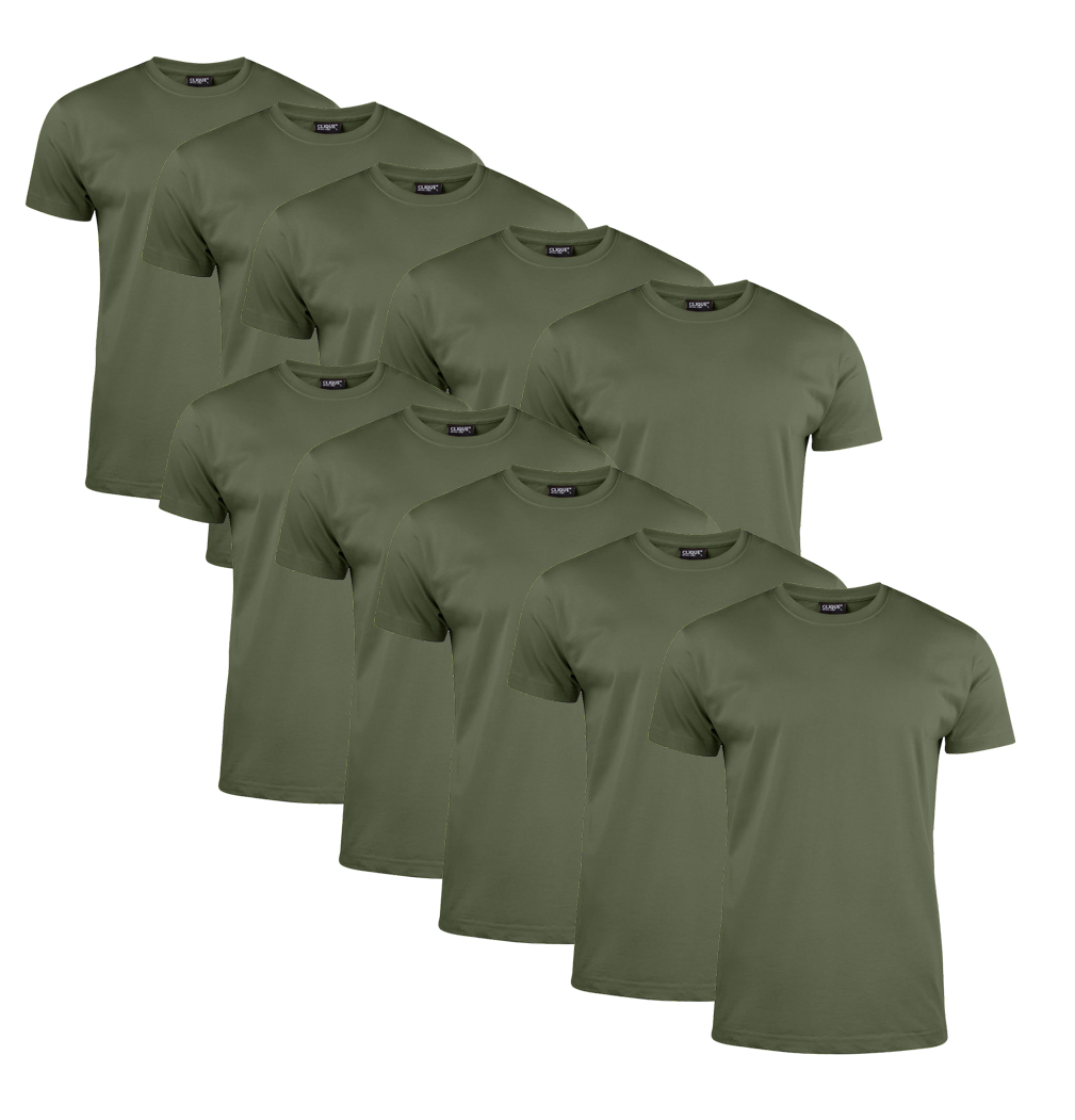 Clique T-shirt Herr 10-pack Militärgrön