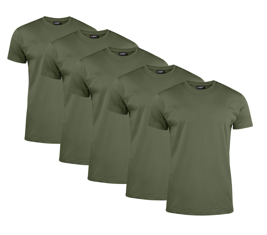 Clique T-shirt Herr 5-pack Army Green