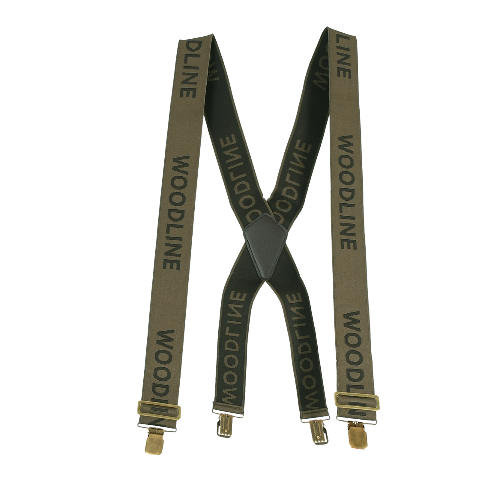 Woodline Hängslen Grön/Brun 50mm Clips