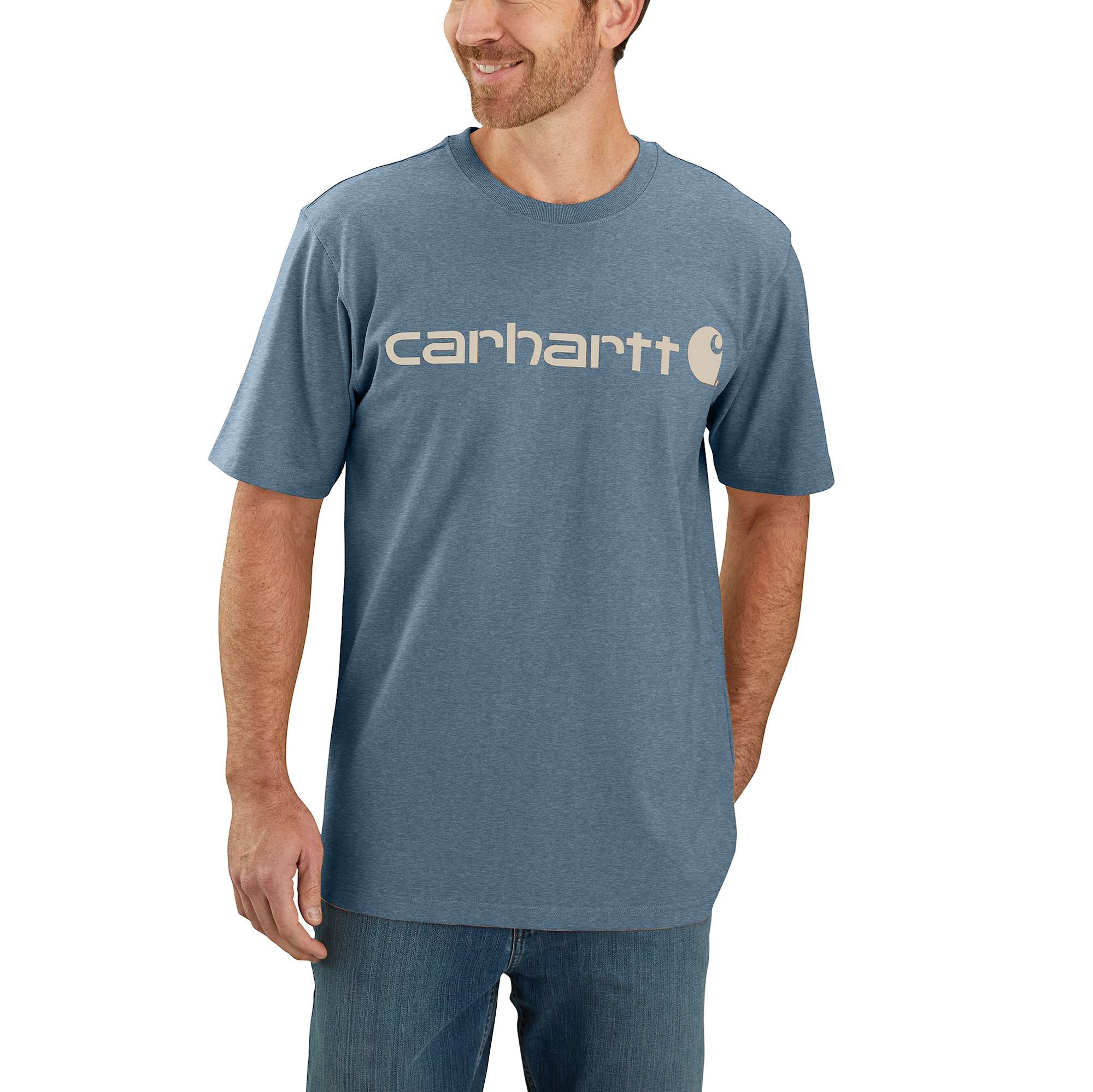 Carhartt Core logo T-shirt s/s, Herr, Thundercloud heather, XXL