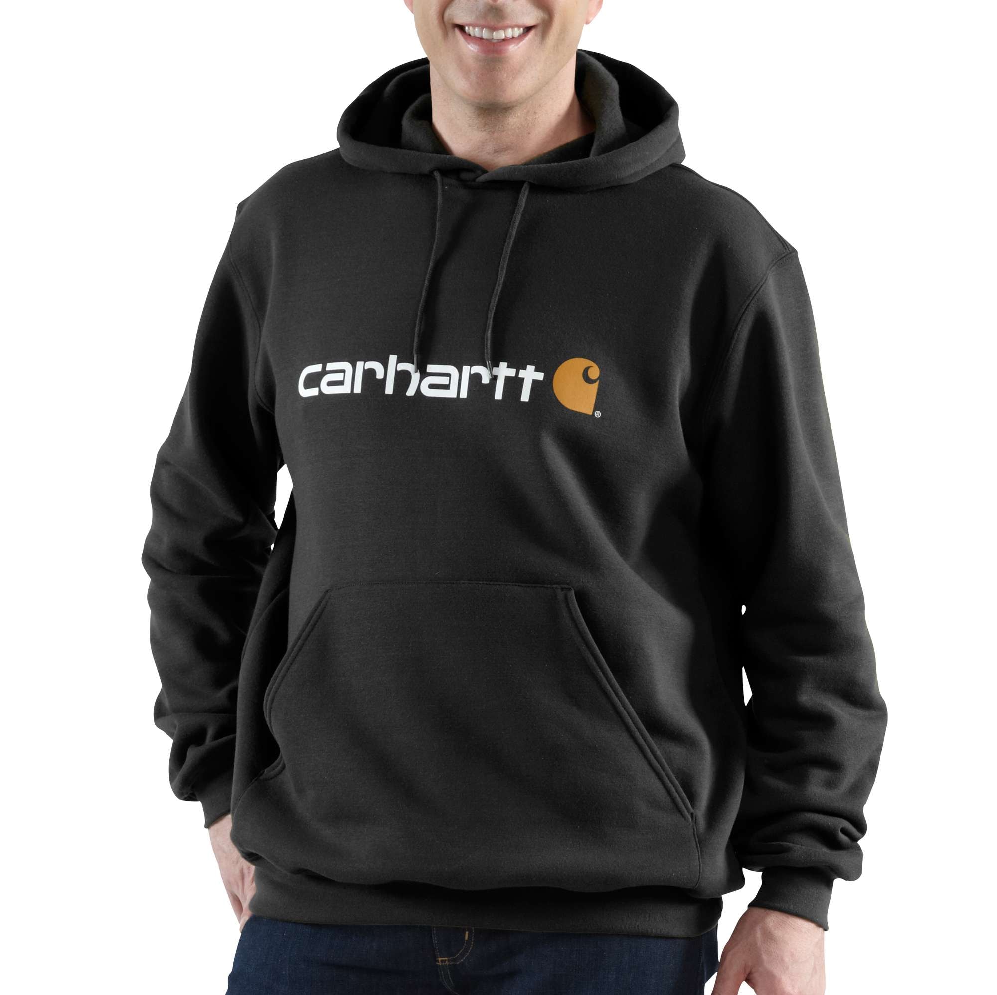 Carhartt Signature Logo Hoodie Herr Black M