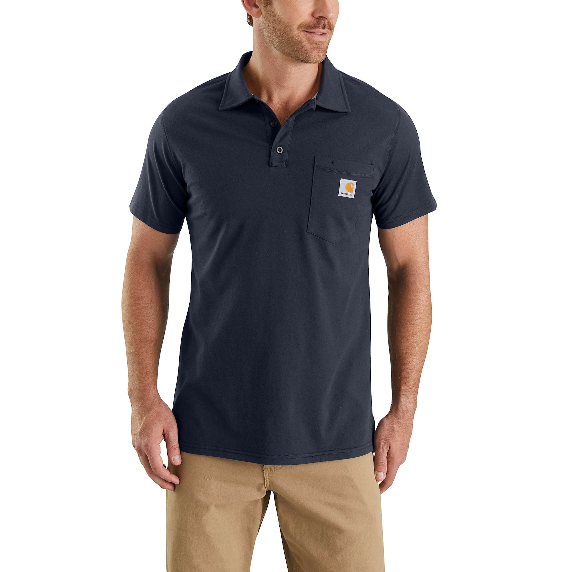 Carhartt Force Cotton Delmont Pocket Pikétröja Herr Navy XXL