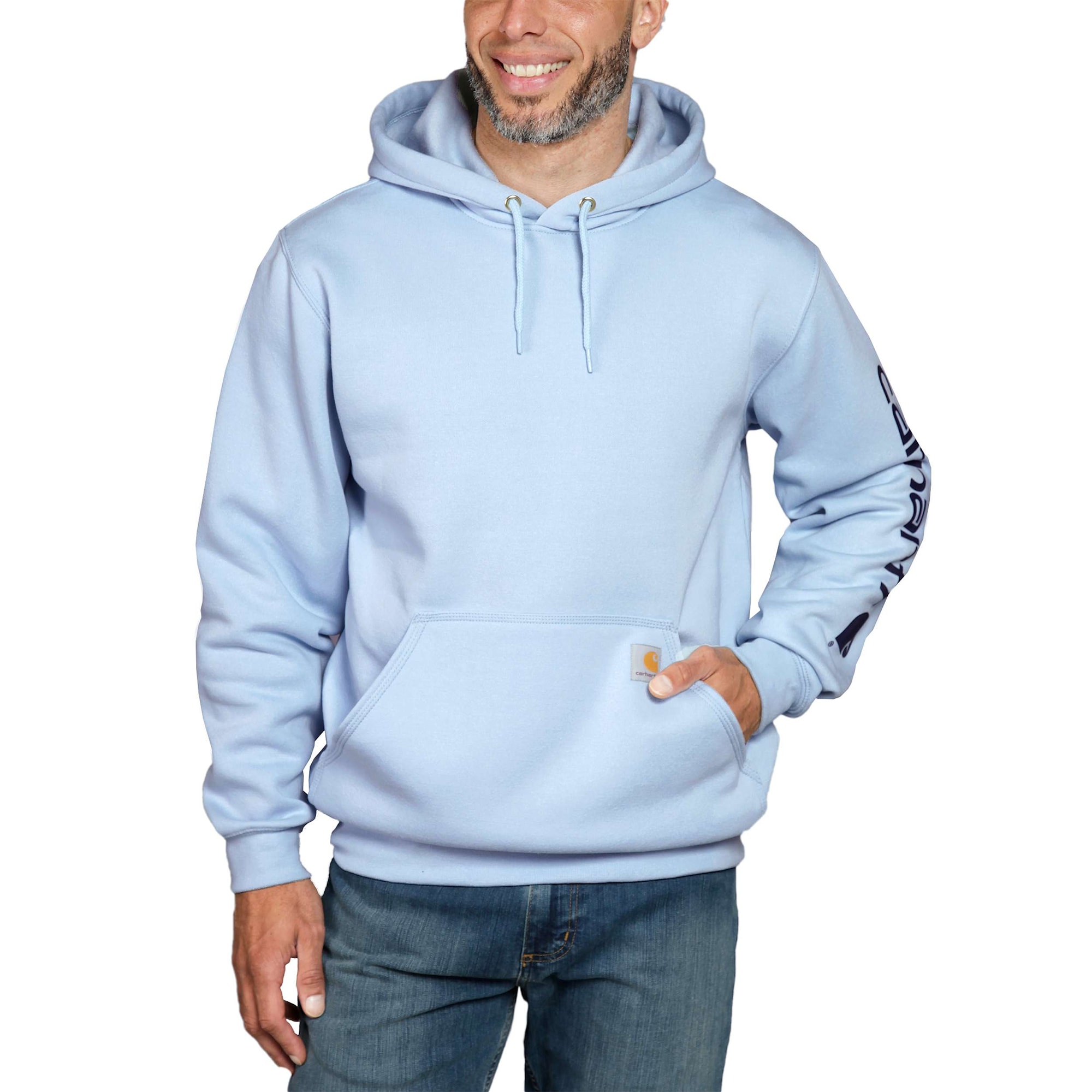 Carhartt Sleeve logo hoodie, Herr, Moonstone, XXL