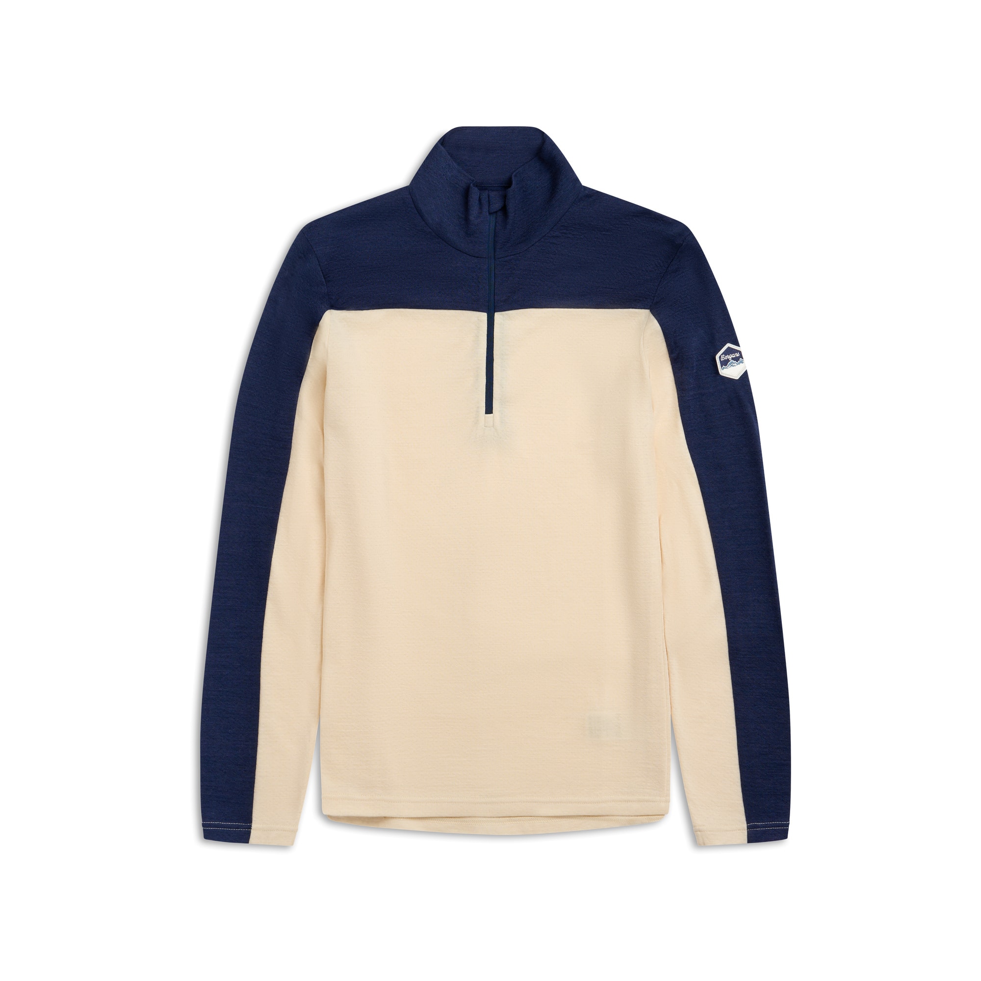 Bergans Inner:Dual Merino Half-Zip Underställströja Herr Creme/Navy Blue