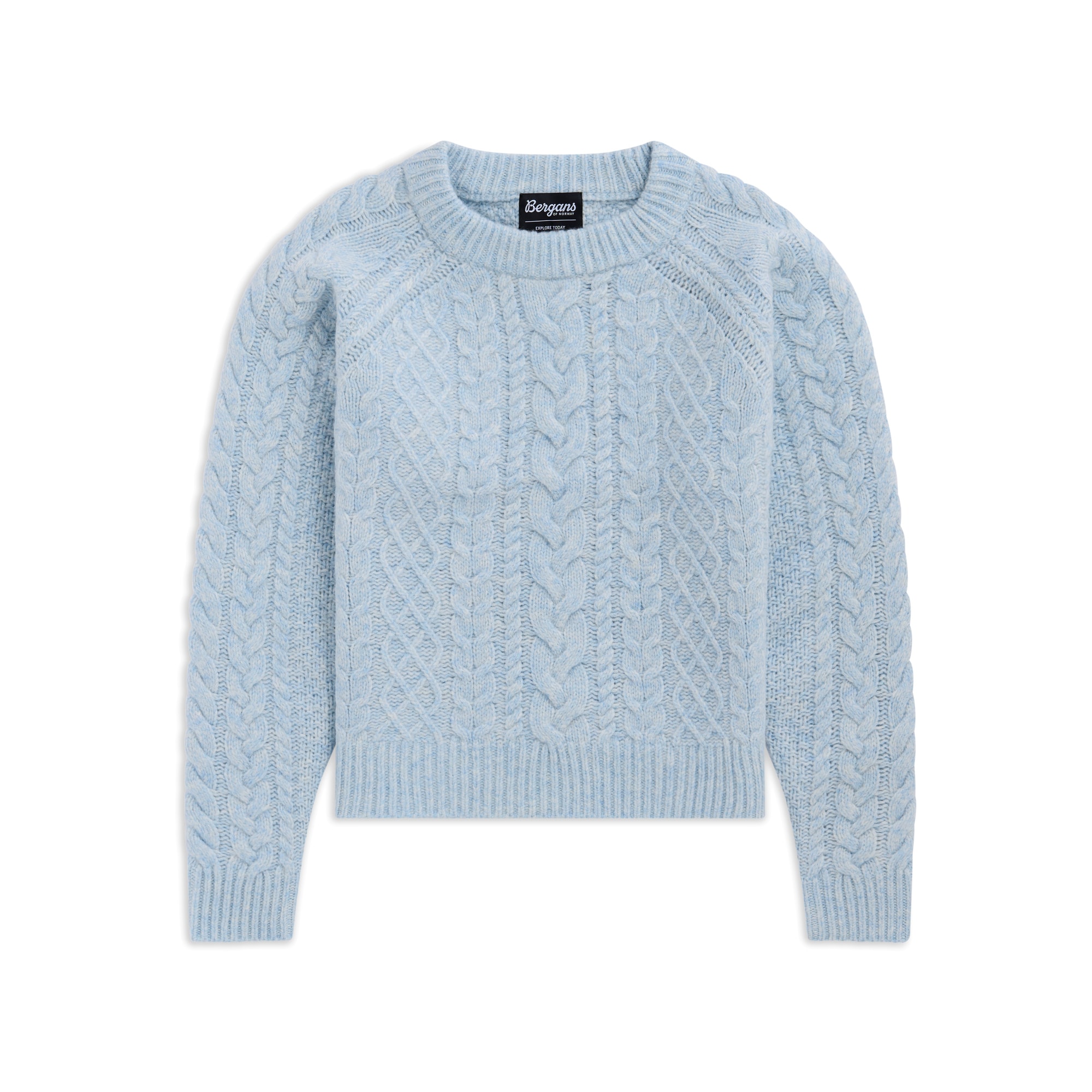 Bergans Lofoten Knitted Ulltröja Dam Light Dusty Blue