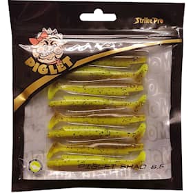 Piglet Shad 8,5 cm Brown Chatreuse 8-pack