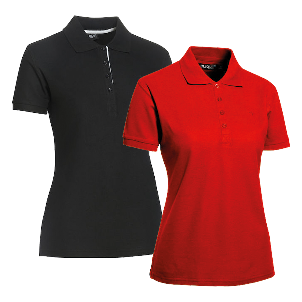 Clique Piké Dam 2-pack svart/röd