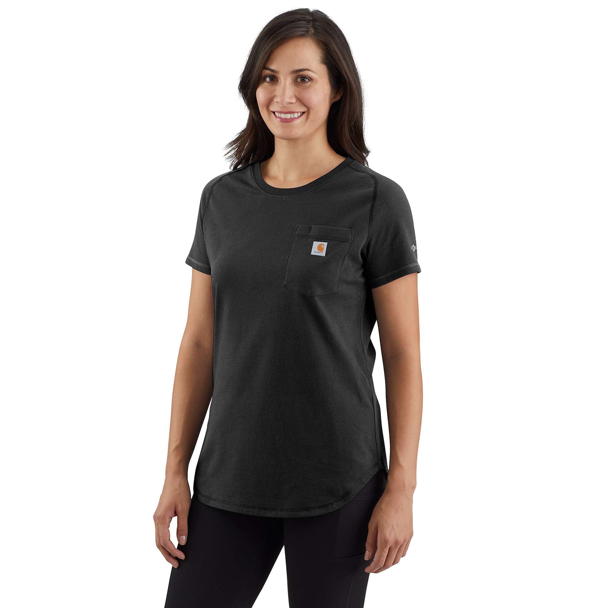 Carhartt Midweight pocket T-shirt, Dam, Black, XL